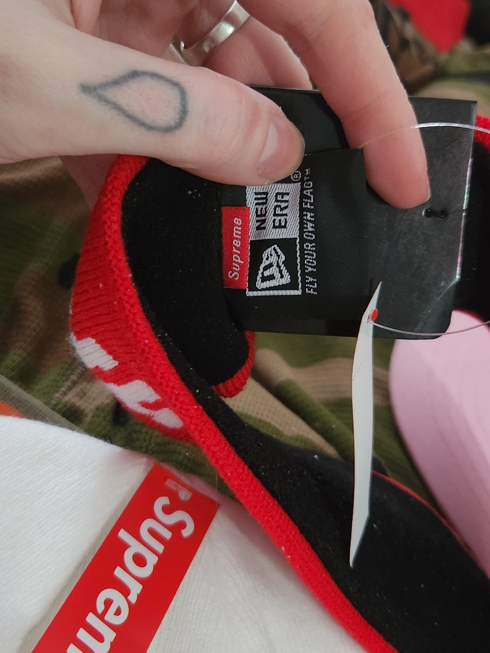 New Era Red Knit Headband with White Logo - Picture 4 of 4